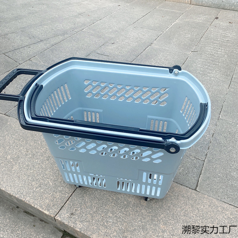 Foldable Shopping Cart with Portable Swivel Wheels for Supermarket, Grocery Shopping, Household Use, and Express Delivery