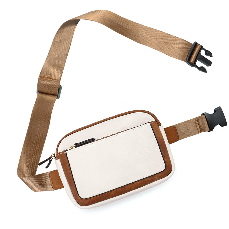 Cross-border Hot Sale Faux Leather Women's Waist Bag Shoulder Strap Adjustable Crossbody Waist Bag Puleather Men's Chest Bag Crossbody Bag
