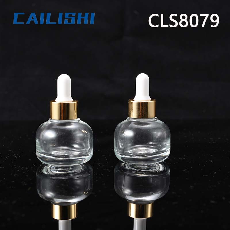 现货30ml精华液瓶滴管直圆瓶小红瓶原液瓶金色中圈白色胶头小样瓶