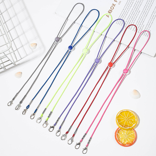 Factory direct sales adjustable lanyard colorful elastic lanyard children and adults universal lanyard