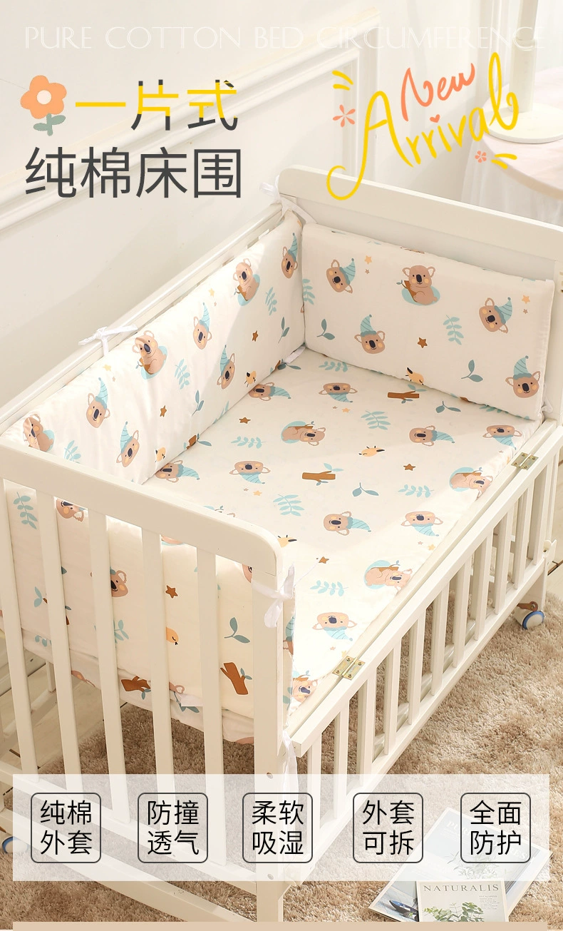 Cuna con protección perimetral en algodón suave