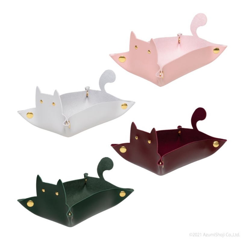 Cartoon Cat Storage Box Multifunctional PULeather Desktop Storage Bag Ready Stock Home Decoration Storage Tray