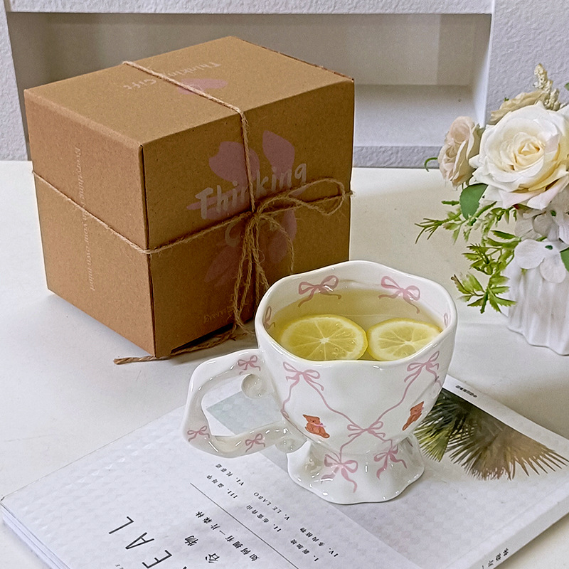 Taza de agua de estilo antiguo creativo para el hogar taza de té taza de oso de peluche taza de oficina linda dama taza de desayuno de dibujos animados