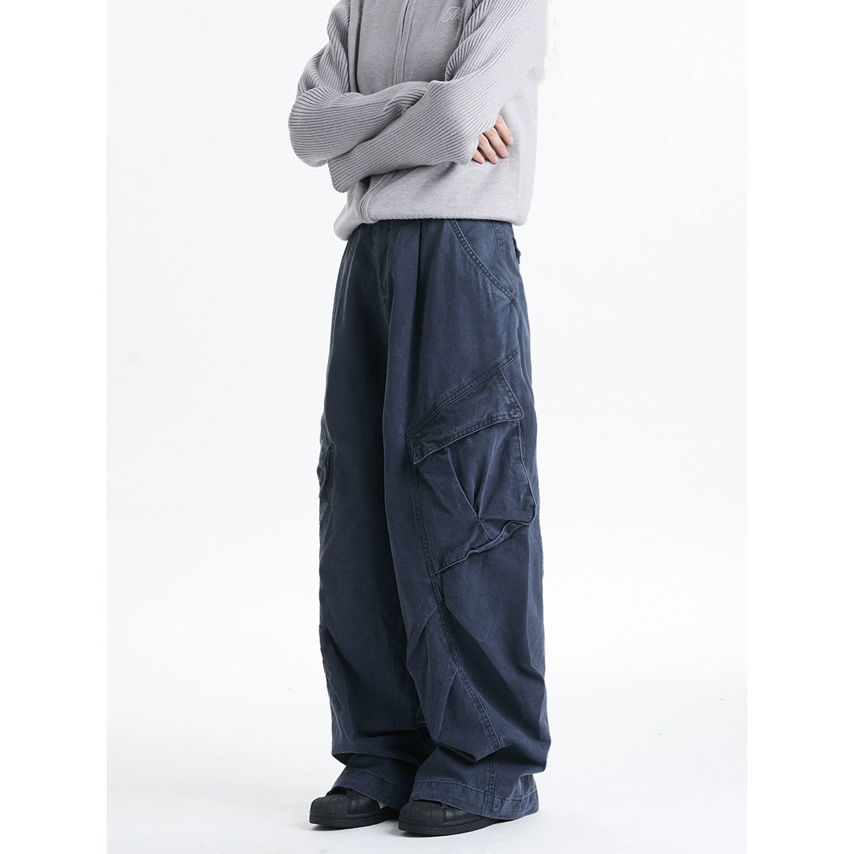 Американский ретро деконструировать чувство дизайна одежды брюки мужские весна 2024 лето новые свободные повседневные широкие брюки