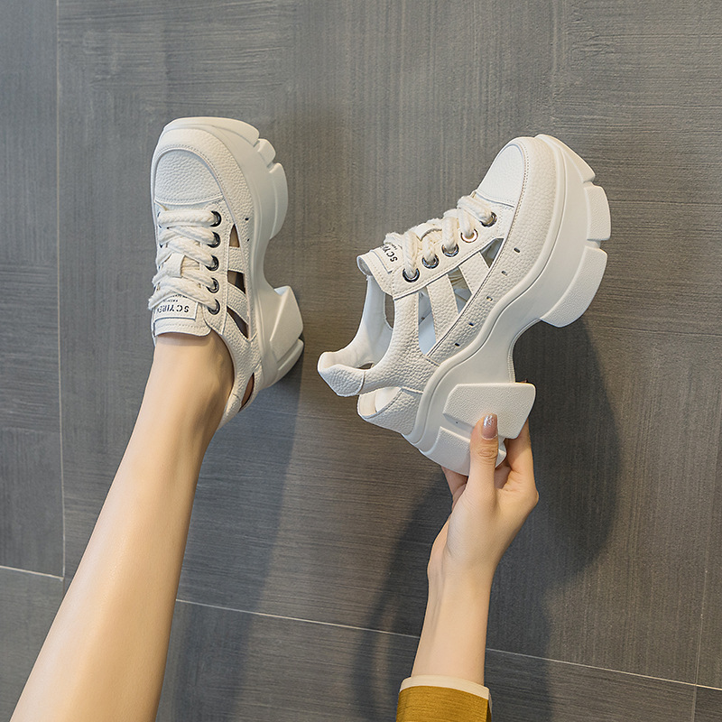 Giày sneaker nữ đế dày phong cách bố thể thao, thiết kế khoét lỗ thoáng khí, tăng chiều cao ẩn — M2581 trắng, M2581 xanh, M2581vàng, M2581 đỏ