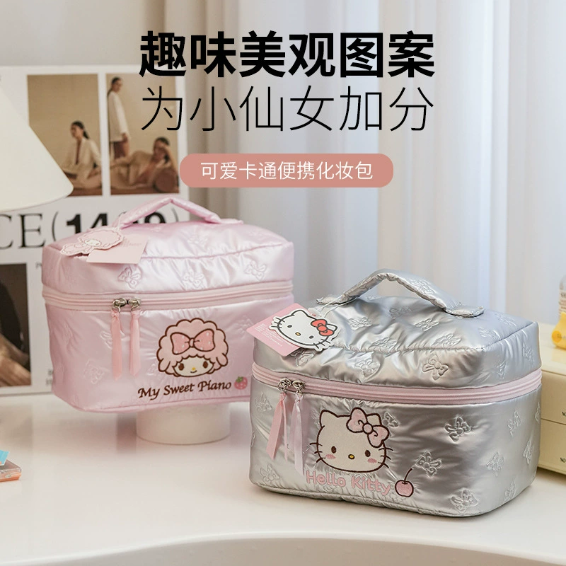 Триник Силикат Hello kitty, подлинная вместительная косметичка высокого качества, портативная органайзер-сумка для путешествий