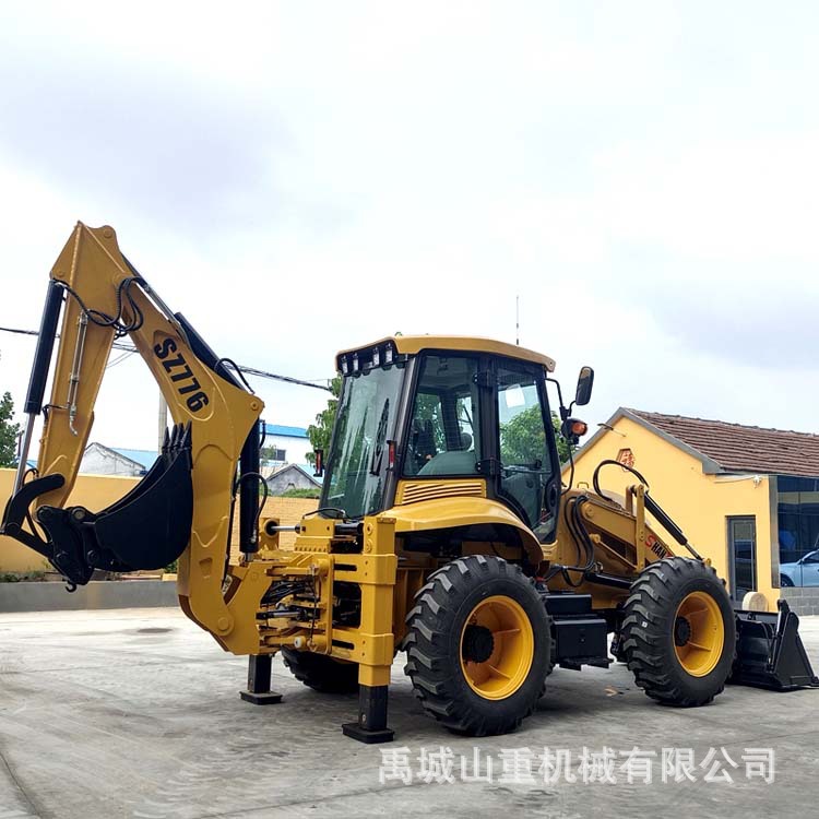 实力工厂四轮转向挖掘装载机 两头忙铲挖一体机 多用途铲车