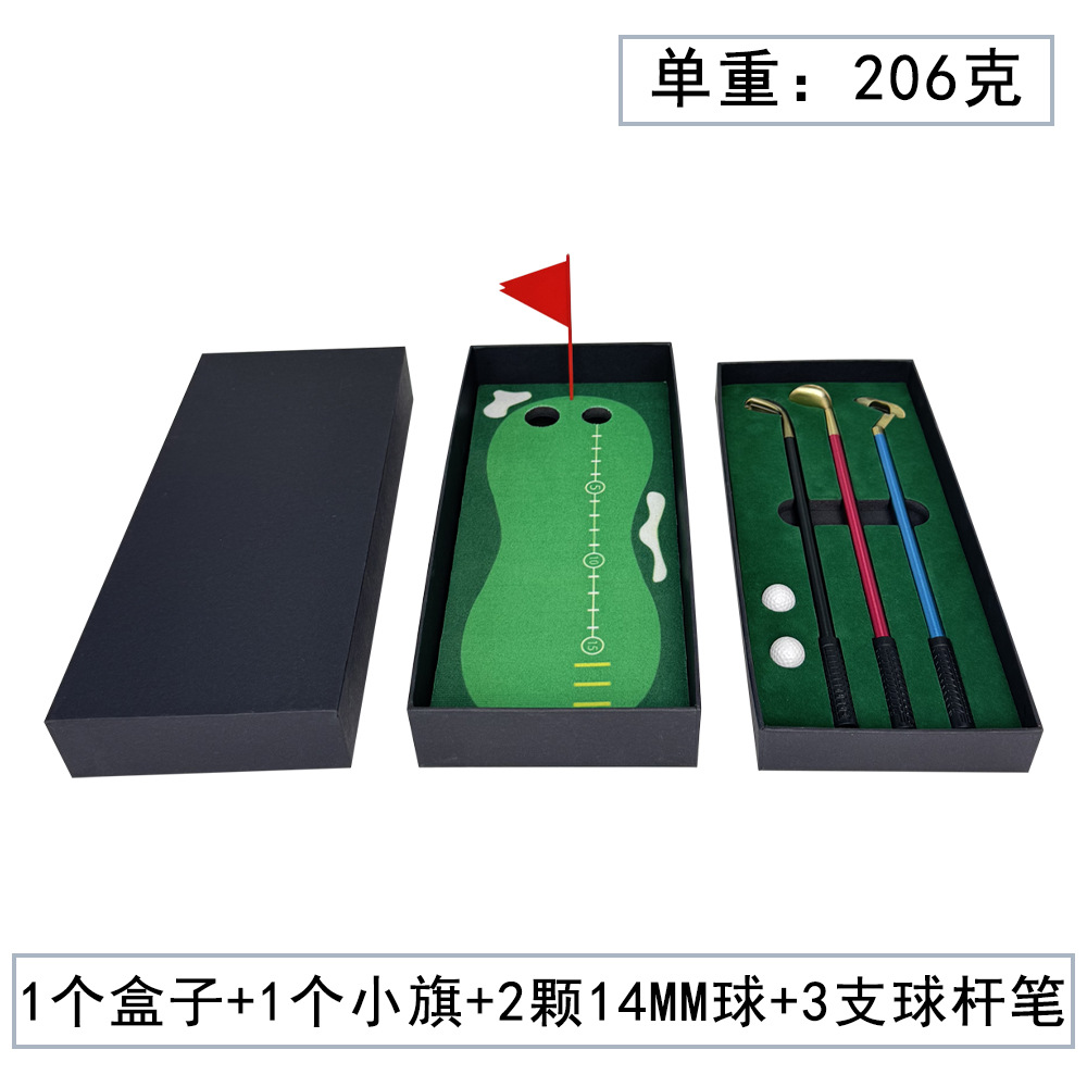 Cross-border en stock adolescentes Metal Bolígrafo Golf Club caja Pluma Mini Club Traje de golf