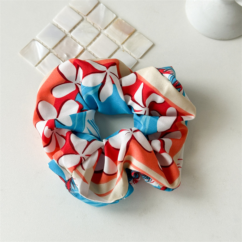 10g Weight Hair Tie Hair Accessories Type 1 Piece Quantity Daily Occasion Flower Pattern Women's Gender Handmade Design Vacation Style Women's Casual Vacation Flower Cloth Printing Handmade Hair Tie 7