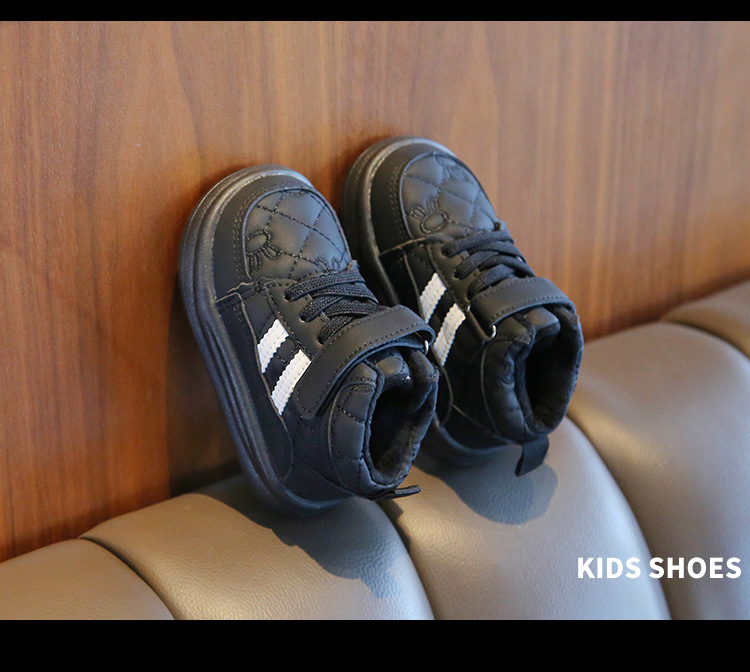 Winter children's sports with plush thick board warm bread men's and women's shoes, waterproof shoes_voghion.com