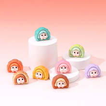 ins树脂创意牛角面包哭娃配件 电脑桌面摆件卡通DIY装饰饰品材料