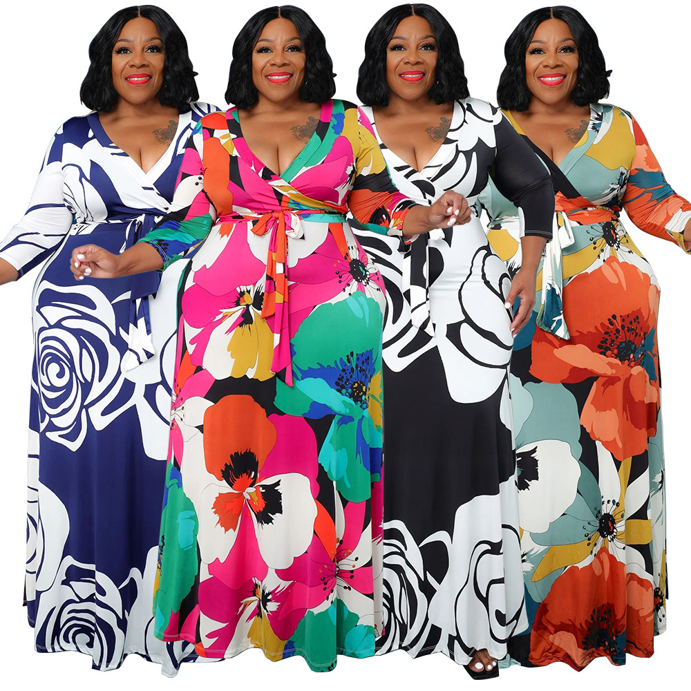 ChicShe N7974 Cross-Border Hot Sale New European And American Fashion Pocket Tie Waist Sexy Dress_voghion.com