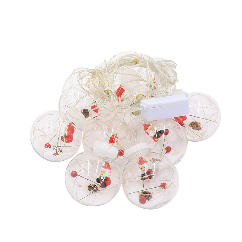 En stock suministro árbol de Navidad deseando Bola de alambre de cobre LED cortina de luz escena diseño vacaciones Navidad Cadena de luz que desea bola