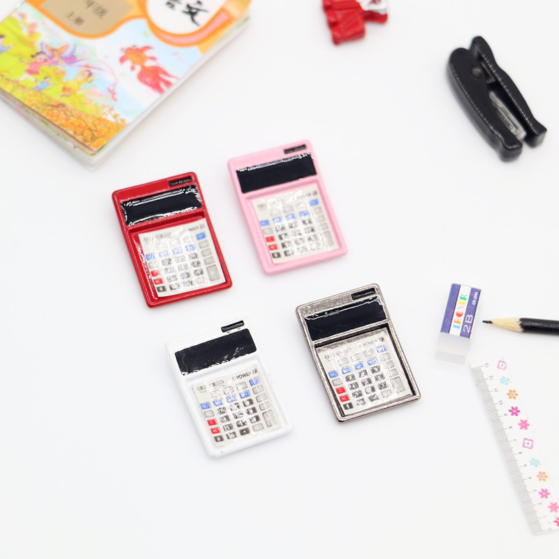 Dollhouse mini pocket calculator stapler clip simulation classroom accessories doll house accessories model