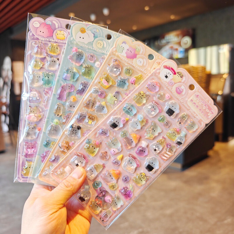 Cute Cartoon Crux Genuine Youyou Family 3D Embossed Stickers for Phone Cases and Water Bottles, Waterproof Stickers, Second Edition
