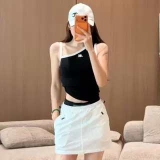 靓女漂亮半身裙夏季高腰显瘦打底短裙南油高定运动休闲字母裙子女