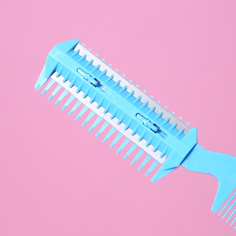 Corte de cabello de doble cara peine flequillos adelgazamiento del cabello trimmer hogar peluquería peine peluquería profesional multifuncional cuchillo de corte de cabello