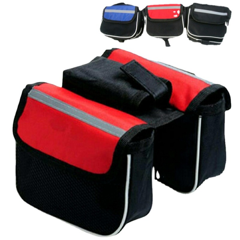 Cycling Unlabeled Standard Front Beam Saddle Bag Waterproof Cloth Mobile Phone Bag Bicycle Hanging Bag Tool Bag Cycling Equipment