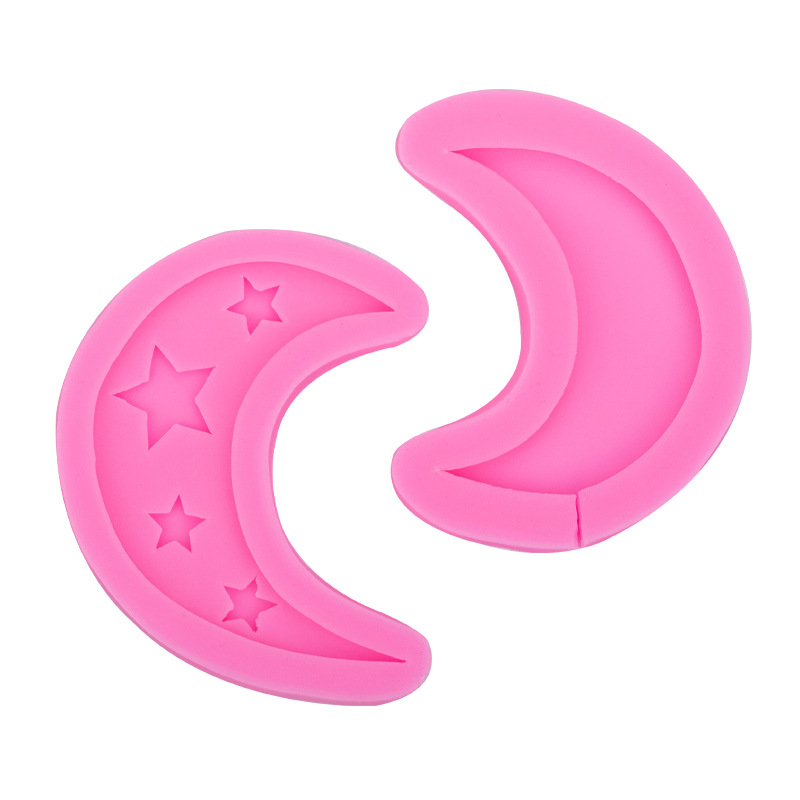 Luna estrella Lollipop molde de silicona para hornear decoración Fondant chocolate arcilla cerámica suave Accesorios