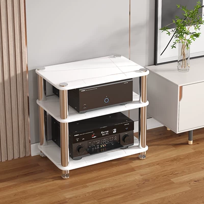 Electric car big tripod, Audio Hifi Amplifier Cabinet, Shock-Absorbing - three-layer-conjoined-yashi-white