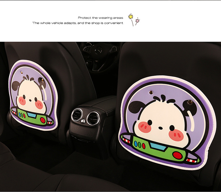 Women's Cartoon Seat Back Anti-Kick Pad, Short Version, Car Seat Anti-Dirt Pad, Cross-Border Automotive Products, Hot-Selling Rear Seat Interior Accessories