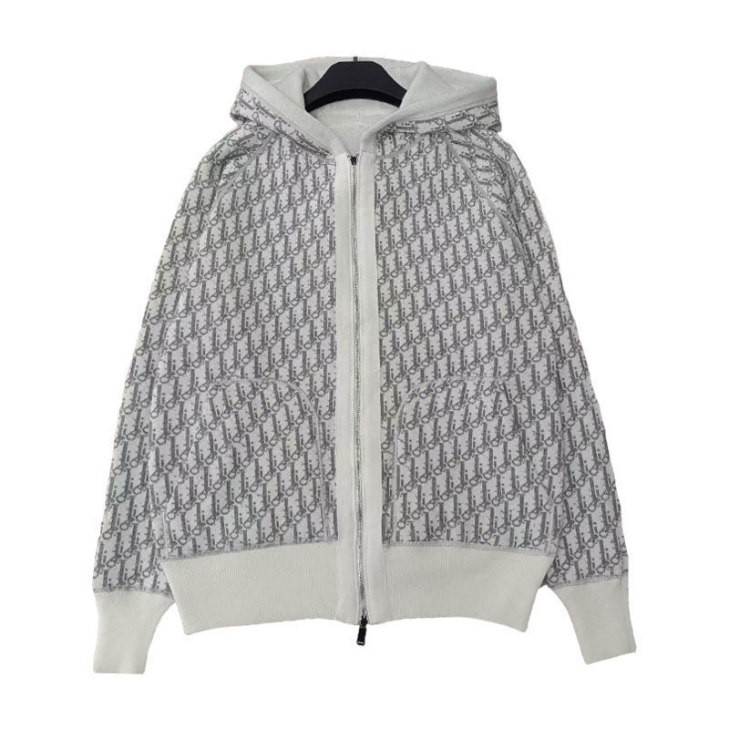 Nanyou High-End Version Knitted Zip-Up Hoodie, Reversible, Loose-Fitting Women's Jacquard Letter Jacket, Color-Block Long-Sleeve Sweatshirt Nanyou High-End Version Knitted Zip-Up Hoodie, Reversible, Loose-Fitting Women's Jacquard Letter Jacket, Color-Block Long-Sleeve Sweatshirt