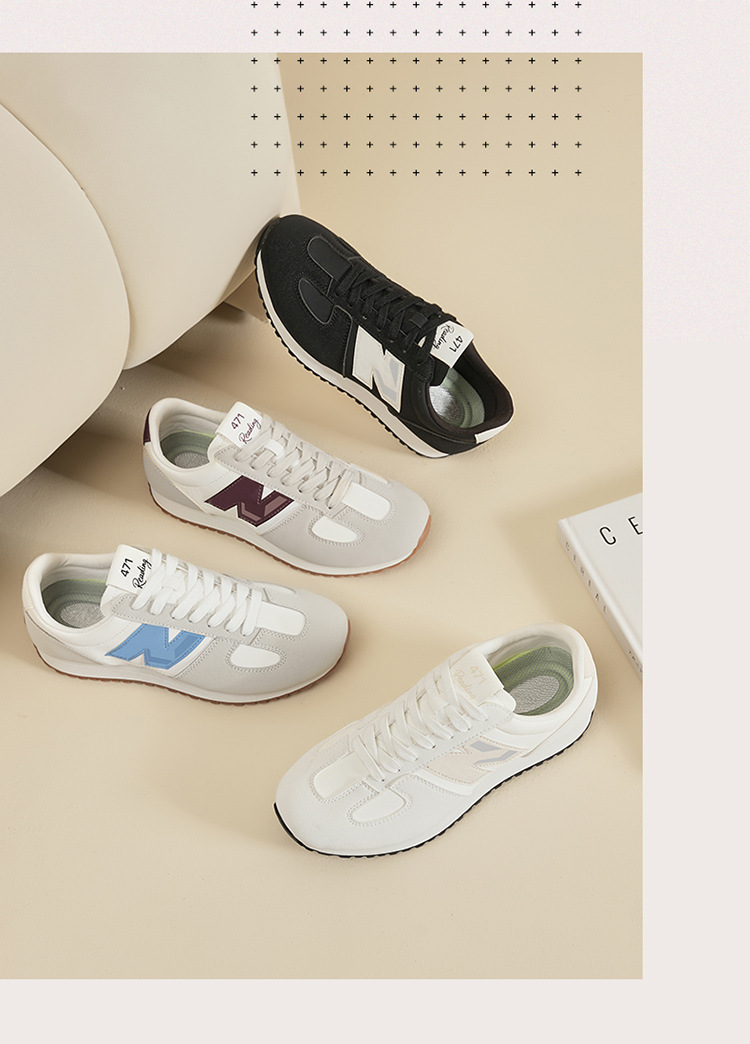 Giày sneaker nam phong cách cổ điển đa năng Forrest Gump — 471m trắng chi tiết 20
