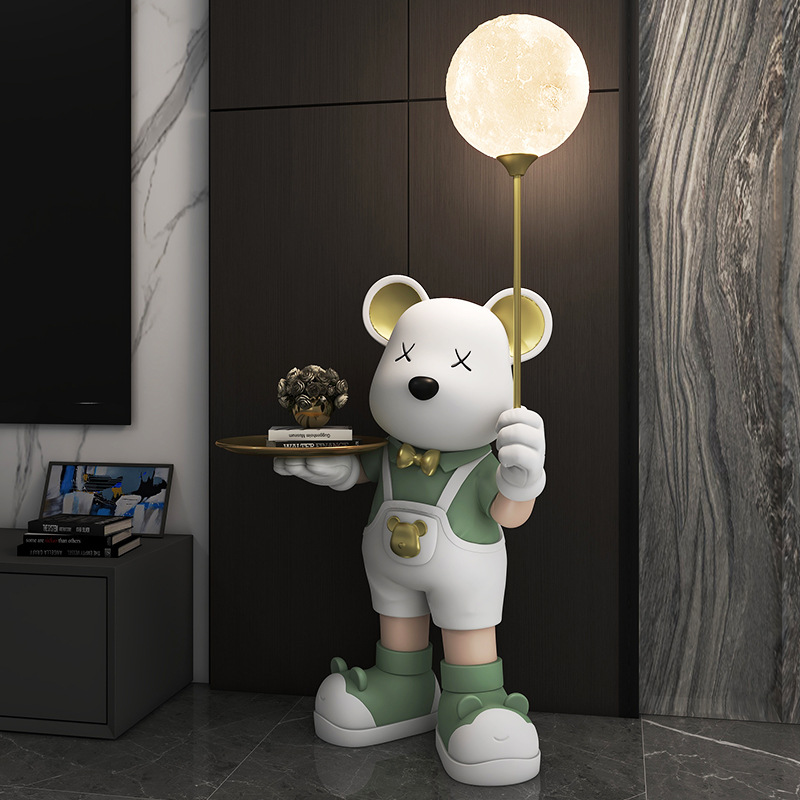 환영 폭력적인 곰 장식품 큰 바닥 램프 홈 거실 현관 TV 캐비닛 장식 오프닝 집들이 선물