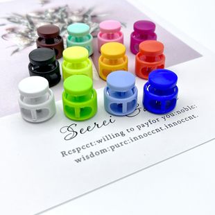 Color double hole spring buckle elastic anti-slip buckle nylon box bag buckle adjustable buckle shoes shoelace coat elastic rope buckle