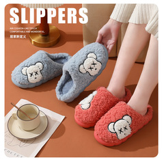 Winter cotton slippers for men's home non-slip indoor thickened plush manufacturers couples thick-soled home warm cotton slippers for women