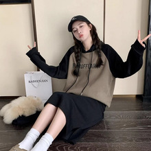 大码秋冬时尚洋气穿搭配一整套装女胖mm显瘦遮肉半身裙卫衣两件套