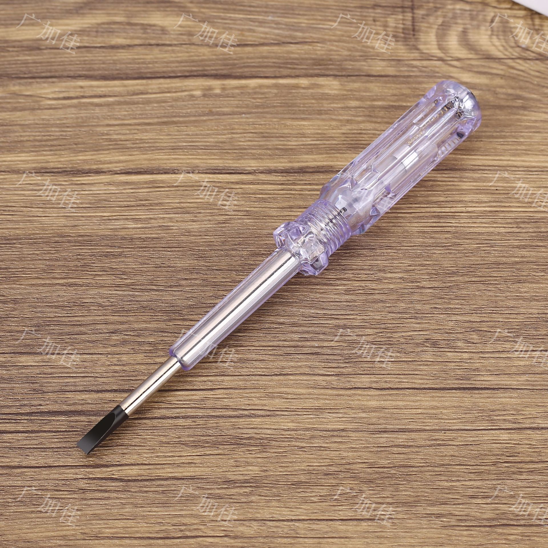 家用电工测电笔一字头强磁钢批测电笔 吸塑包装 透明验电笔