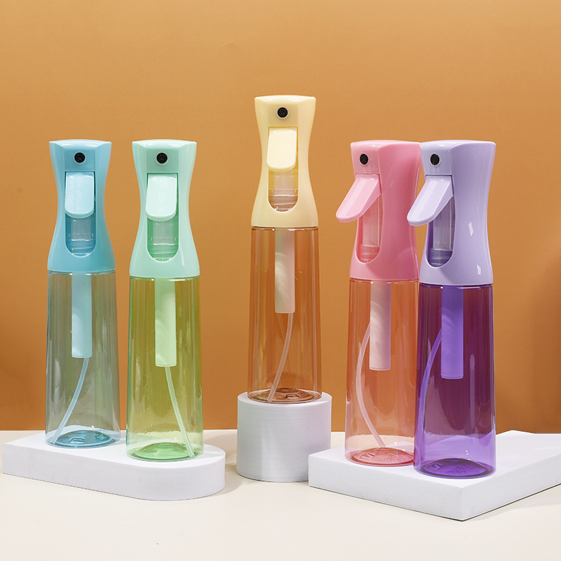 Botella de pulverización de color continua especial de alta presión transfronteriza para belleza, salón de pelo y humidificación, pulverización de líquido enlatado, pulverización de plástico