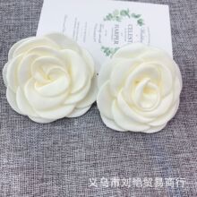 韩式9.5cm烧边玫瑰花山茶花手工小花diy头饰胸花服装辅料袜子配件