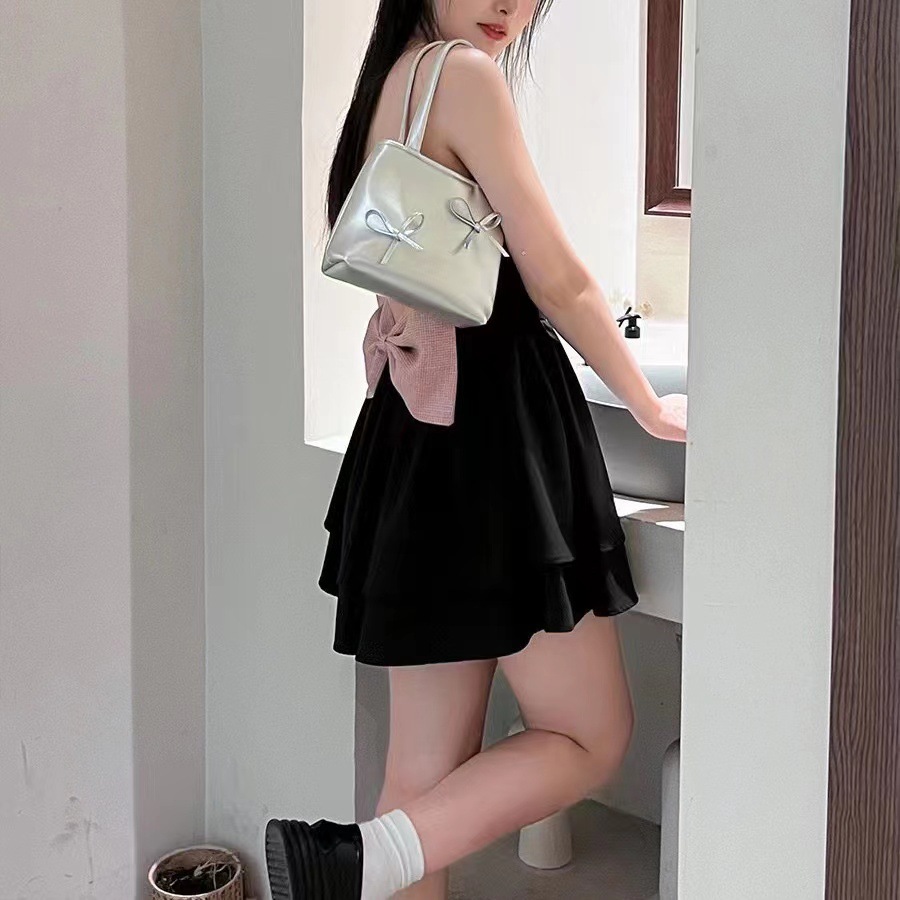 2023 nuevo y2g dulce fresco chica caliente pequeño bolso de plata mini bolso del teléfono arco bolso para las mujeres