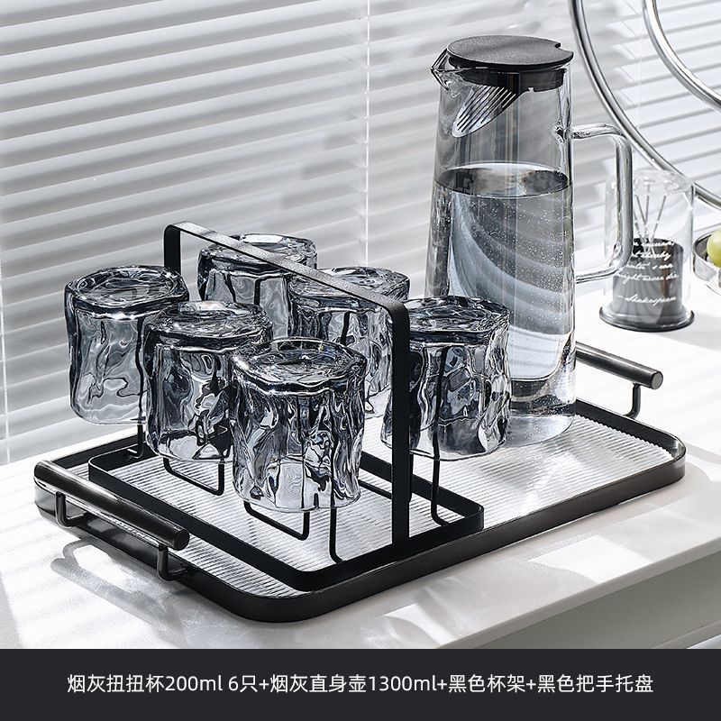 北欧高级玻璃水杯家用水壶整套耐高温喝水茶杯客厅待客杯子套装|undefined