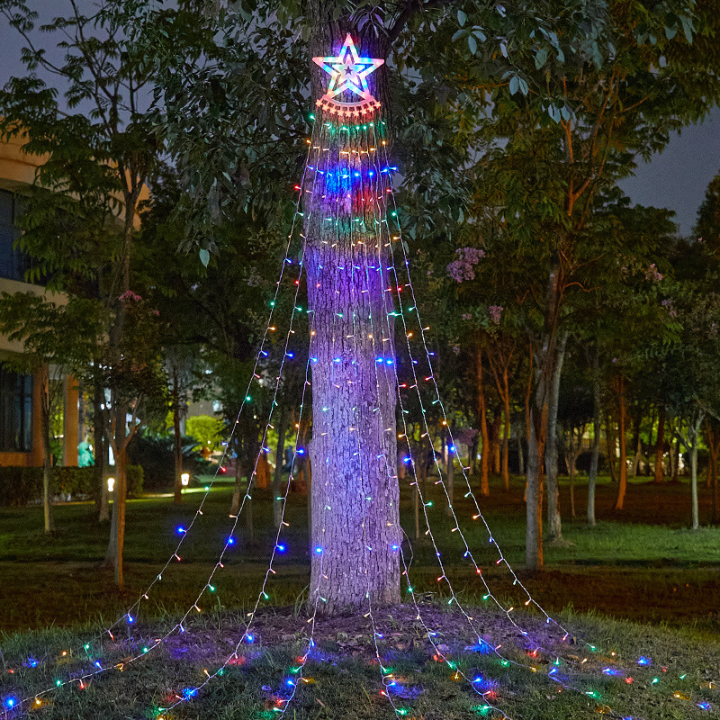 LED estrella de pentaca lámpara de cascada baja tensión 29V estrella de lámpara de diseño de jardín impermeable al aire libre efecto estrella de luz de cielo