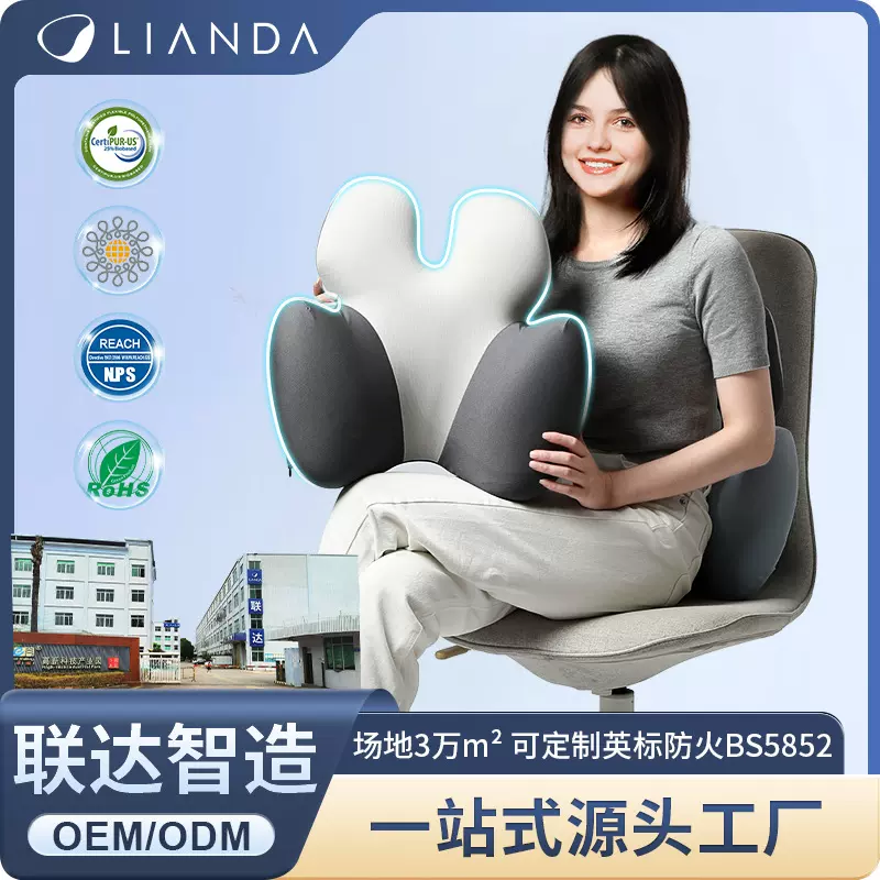 腰靠护腰工位久坐神器腰部支撑靠垫办公室腰垫靠枕车用记忆棉腰靠