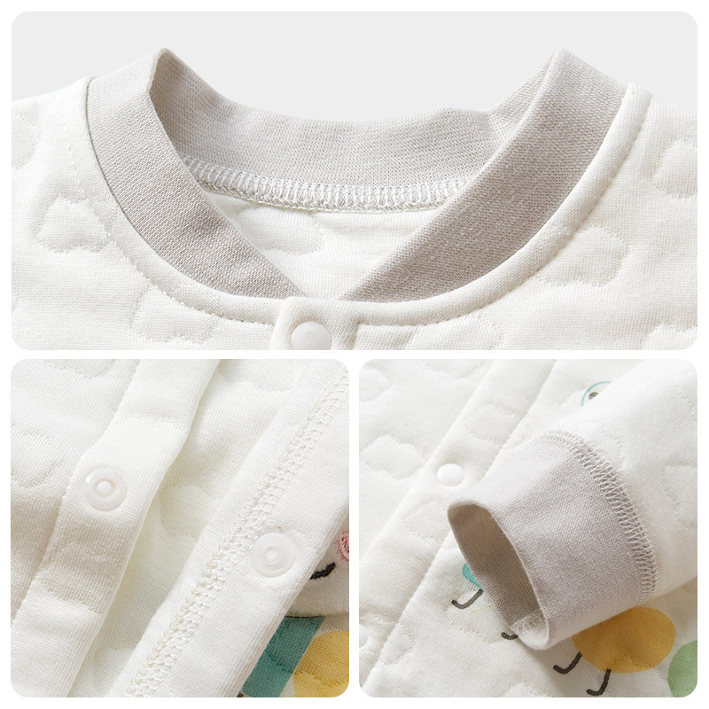Mono para bebé para primavera, otoño e invierno, ropa unisex para recién nacido, algodón acolchado, pelele cálido de algodón puro, conjunto de otoño para bebé. image 5