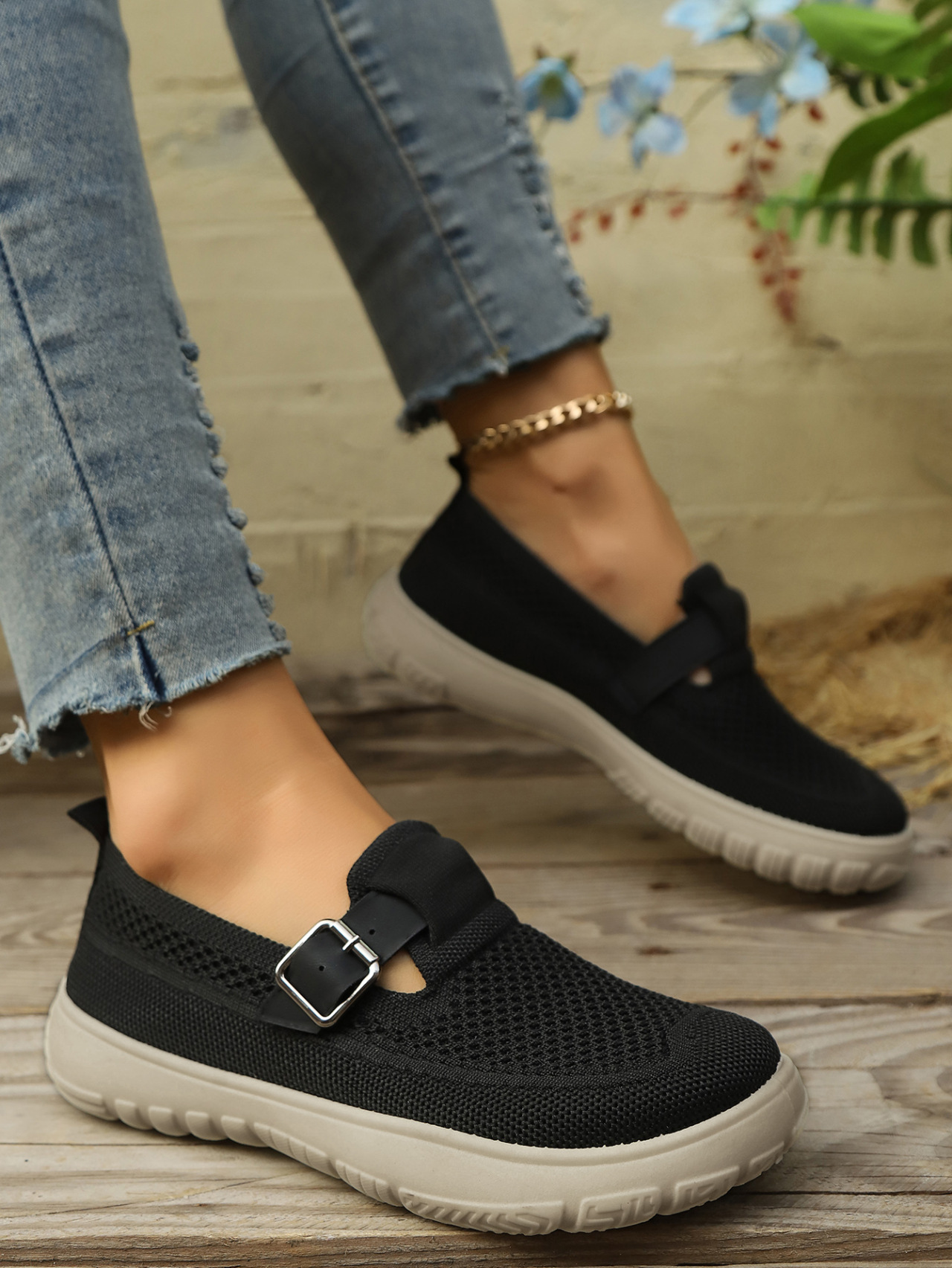 Women's Breathable Mesh Platform Slip-on Casual Shoes For Ladies_voghion.com