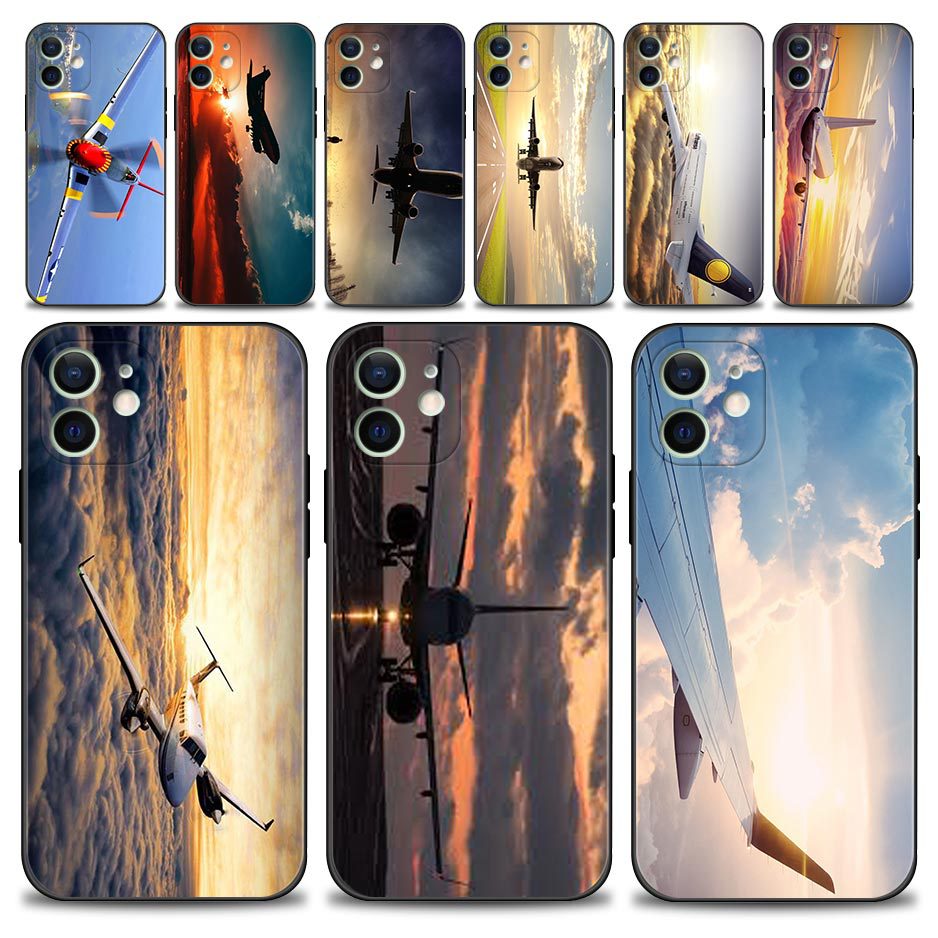 Airplane Flight Travel Cloud Airplane Case iPhone 15 14 13 12 11 Pro Max Mini