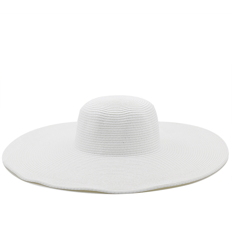 13cm Candy Color Women's Wide Brim Beach Sun-proof Sun Straw Hat display picture 2