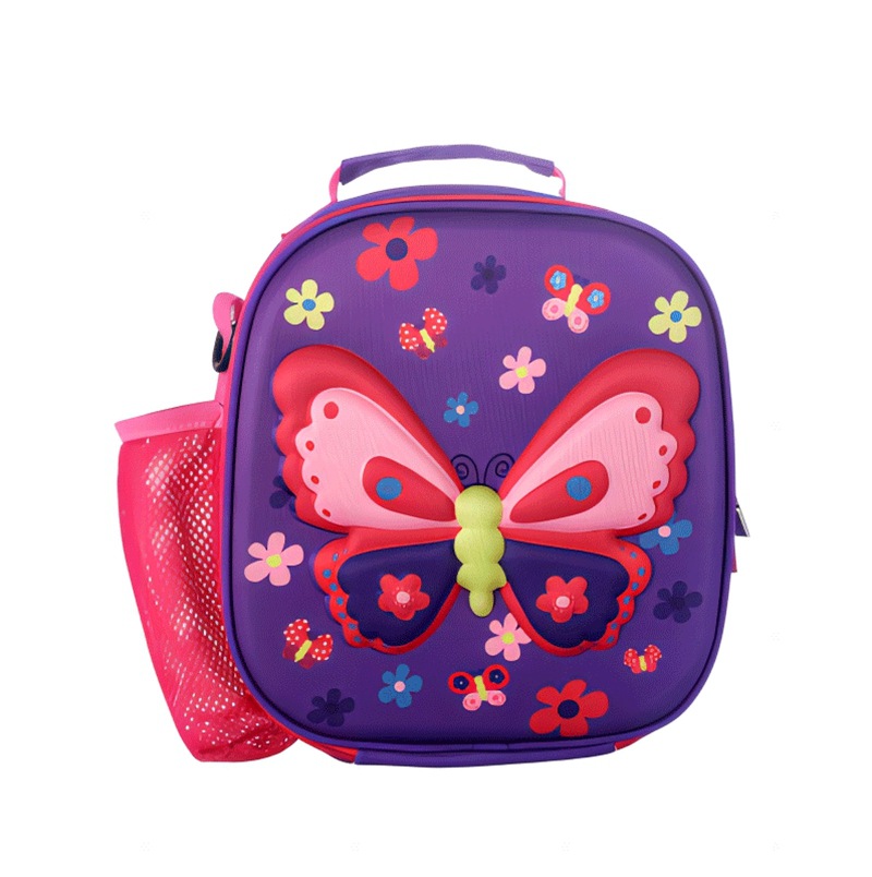 Bolsa de almuerzo de mensajero para niños mariposa