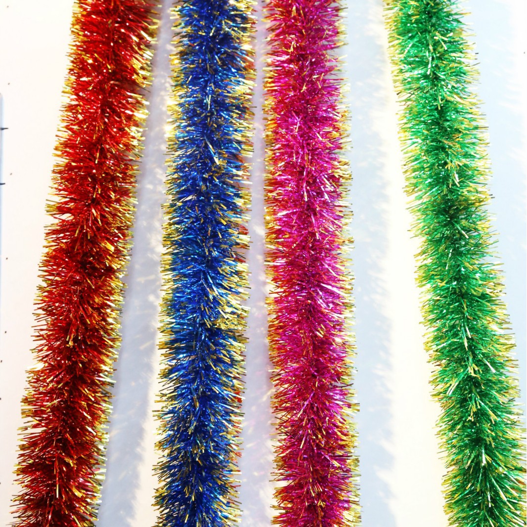 圣诞节毛条拉花彩带晚会庆教室幼儿园布置店铺节日装饰彩条茜草