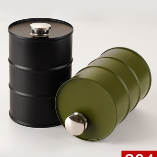 304 Stainless Steel Gasoline Barrel Wine Bottle 750ml Cylindrical Portable Liquor Bottle Outdoor Personalized Wine Barrel Car
