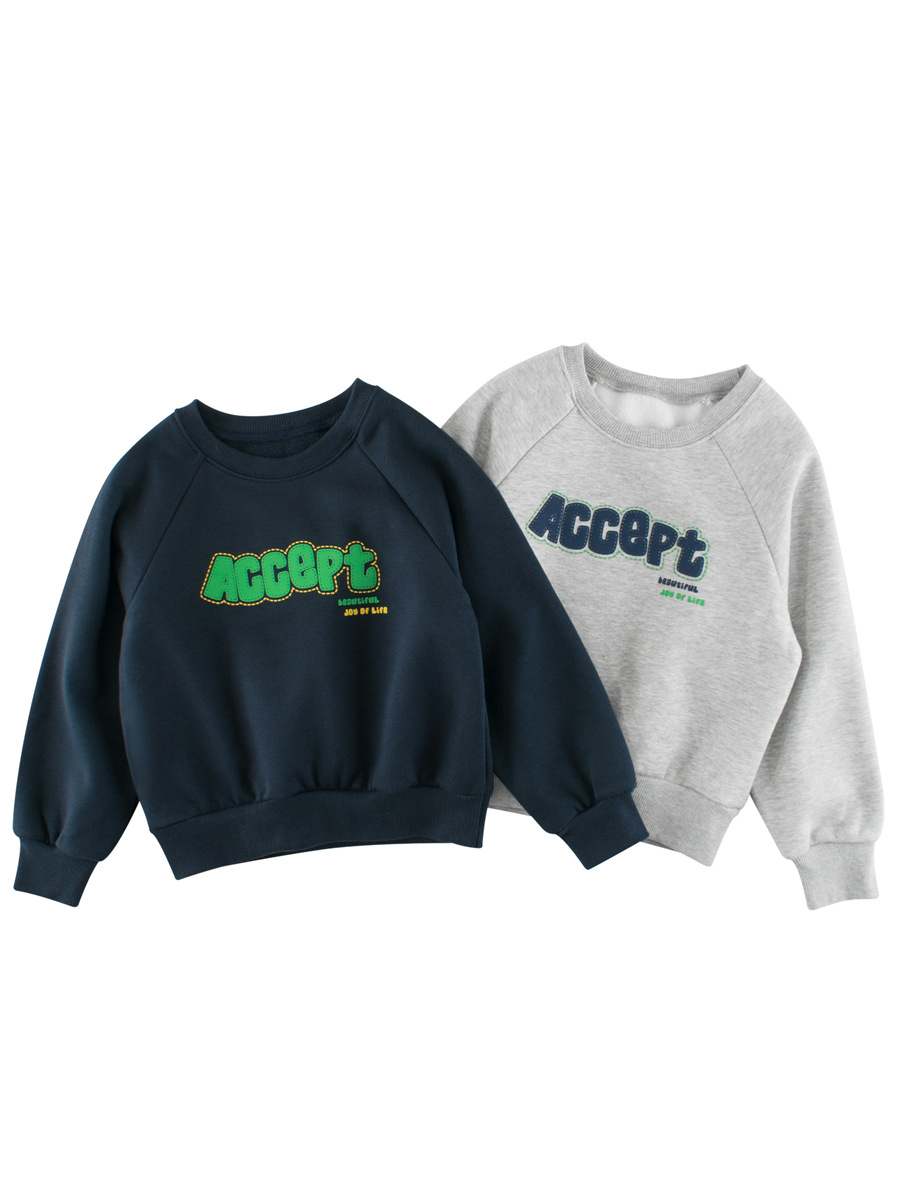 Ropa para niños transfronteriza otoño para niños nuevo suéter de cuello redondo para niños pequeños y medianos, tops con estampado coreano de terciopelo polar, venta caliente de Douyin