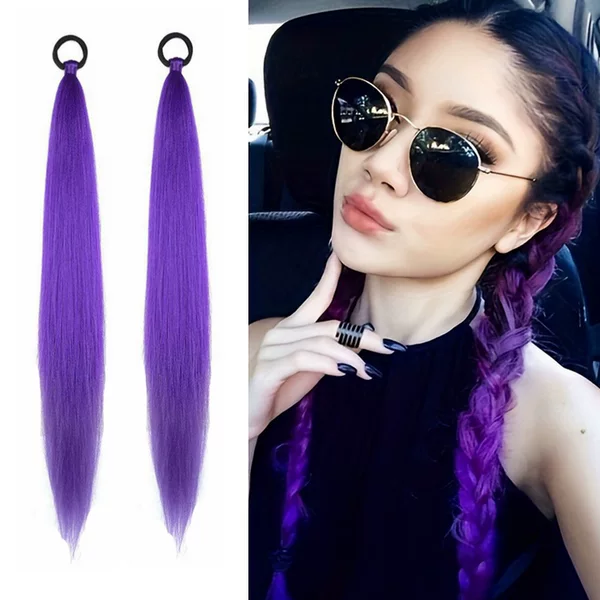 Factory Girl Rubber Band Ponytail Wig Hair Extensions Braids Boxing Braids Colorful Elastic Rope Braids Children Ponytail Wig