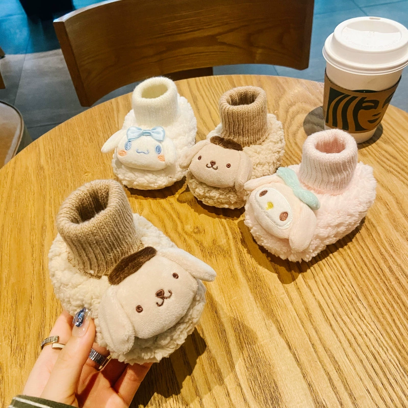 Детская обувь и носки на осень и зиму, мягкая подошва, которая не отваливается, от 0 до 1 года, от 6 до 12 месяцев, для мальчиков и девочек, теплая обувь на мягкой подошве на флисовой подкладке.