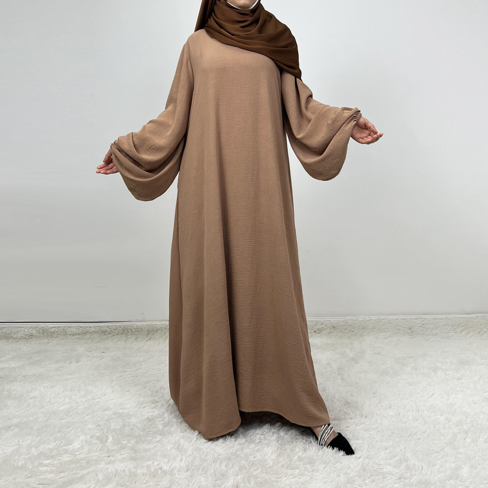 Abaya With Lantern Sleeves Made Of Crepe Material (MA124)