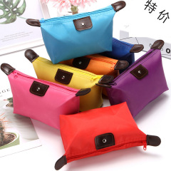 Simple candy color travel storage toiletry bag multifunctional cosmetic bag folding dumpling bag gift bag printed with logo